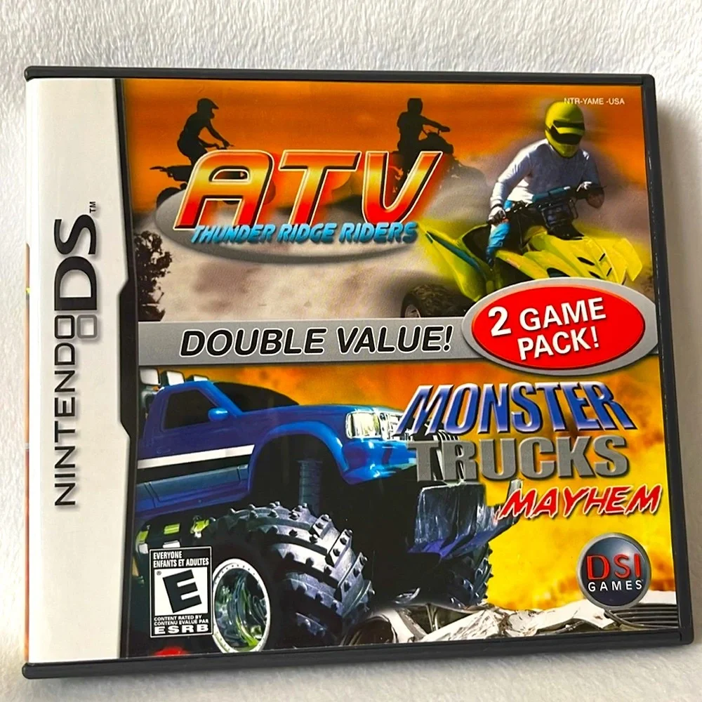 Nintendo DS, ATV Thunder Ridge Riders and Monster Trucks Mayhem 2 Game Pack